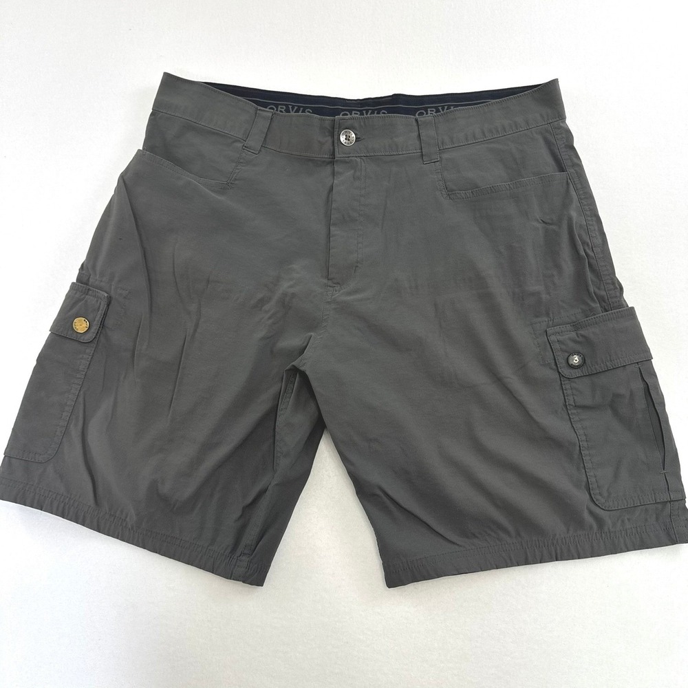 Orvis Mens Cargo Shorts Dark Gray Size 38 Hiking Outdoor Lightweight Pockets